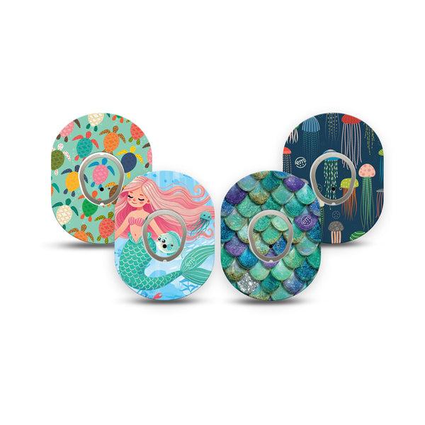 ExpressionMed Tidepool Dexcom G7 and Dexcom Stelo Glucose Biosensor System Mini, tape and sticker  whimsical tidepool marine art Adhesive Tape for CGM
