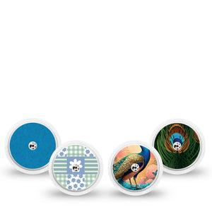 ExpressionMed Ornate Peacock Freestyle Libre, Libre 2 Plus, and Abbott Lingo Sticker, 4-Pack Sticker decorative peacock pattern Overlay Patch for Continuous Glucose Monitor
