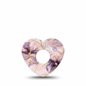 ExpressionMed Pink Pearls Freestyle Libre 3 and Libre 3 Plus Heart, Single Tape Shimmer like flowers Vinyl Decoration for CGM