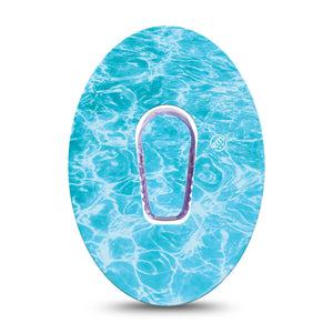 ExpressionMed Sunlit Water Dexcom G6, Single Tape and Single Sticker Water surface pattern Sensor Cover for Continuous Glucose Monitor