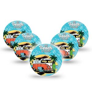 ExpressionMed The Beach Freestyle Libre 3 Overpatch 5-Pack Beach Calling You Inspired Adhesive Patch CGM Design