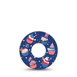 ExpressionMed Patriotic Cupcakes Infusion Set Tape 5-Pack Freedom Cupcakes Overlay Patch CGM Design