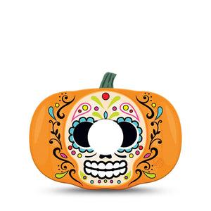 ExpressionMed Sugar Skull Pumpkin Freestyle Libre 3 Pumpkin Shape Tape Single Artistic Halloween Pumpkin Patch CGM Design