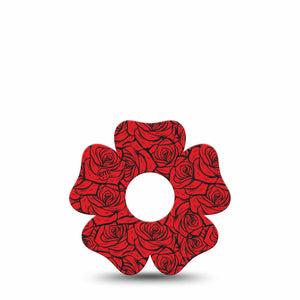 ExpressionMed Roses Freestyle Libre 3 and Libre 3 Plus Flower, Single Tape Valentines roses Decorative Adhesive Tape for CGM
