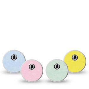 ExpressionMed Solids Variety Pack Freestyle Libre 3 and Libre 3 Plus Sticker, 4-Pack Sticker Variety, Pastel Yellow Colors, Decorative Decal CGM Design