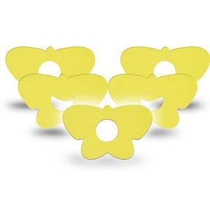 ExpressionMed Butter Yellow Freestyle Libre 3 and Libre 3 Plus Butterfly Shape Tape, 5-Pack Tape Color Sample Inspired, Overlay Patch CGM Design