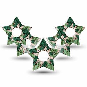 ExpressionMed Knit Monstera Freestyle Libre 3 and Libre 3 Plus Star, 5-Pack Knitted bloom Decorative Patch for Continuous Glucose Monitor