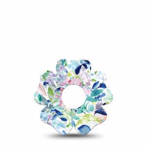 ExpressionMed Subdued Tropics Freestyle Libre 3 Flower Shape Tape Single Gentle Watercolor Painting Plaster CGM Design