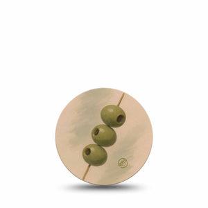ExpressionMed Olives Freestyle Libre 3 and Libre 3 Plus OverPatch, Single Tape Watercolor olives Adhesive Tape for CGM