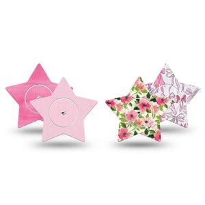 ExpressionMed Soft Pink Freestyle Libre, Libre 2 Plus, and Abbott Lingo Star, tape and sticker  Graceful pink patterns Waterproof Sensor Cover for CGM