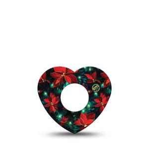 ExpressionMed Christmas Floral Infusion Set Heart Shape Tape, 5-Pack Tape Christmas Lights, Adhesive Tape Continuous Glucose Monitor Design