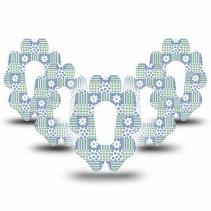 ExpressionMed Patchwork Flowers Dexcom G6 Flower, 5-Pack Cute spring quilt Plaster for Continuous Glucose Monitor
