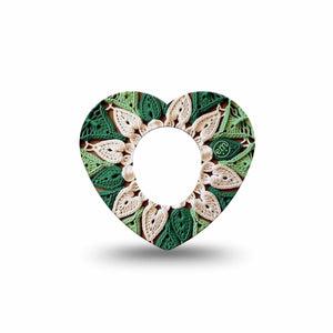 ExpressionMed Knit Monstera Dexcom G7 and Dexcom Stelo Glucose Biosensor System Heart, Single Tape Knitted bloom Decorative Patch for CGM