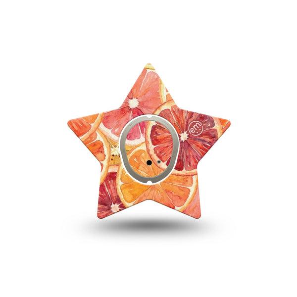 ExpressionMed Oranges Dexcom G7 and Dexcom Stelo Glucose Biosensor System Star, Single Tape and Single Sticker Summer citrus slices Adhesive Patch for CGM