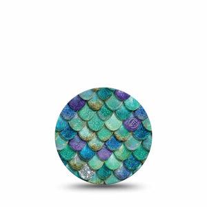 ExpressionMed Mermaid Scales Freestyle Libre 3 and Libre 3 Plus OverPatch, Single Tape fantasy sea pattern Adhesive Tape for CGM