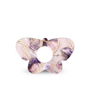 ExpressionMed Pink Pearls Infusion Butterfly, 5-Pack Gold and pearl petals inspired Vinyl Decoration For Insulin Pump