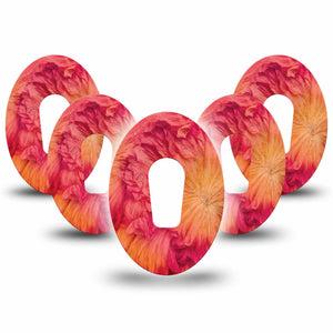 ExpressionMed Ruffles Dexcom G6 Gumdrop, 5-Pack Sunset color floral Best Covers for CGM
