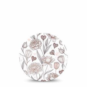 ExpressionMed Minimalist Botanical Dexcom G7 and Dexcom Stelo Glucose Biosensor System OverPatch, Single Tape Simple botanical pattern Adhesive Tape for CGM