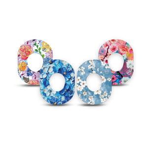 ExpressionMed Sakura Sky Variety Pack Dexcom G7 Mini Tape, Dexcom Stelo Glucose Biosensor System, 4-Pack Tape Variety Serene Spring Blossoms, Patch Continuous Glucose Monitor Design