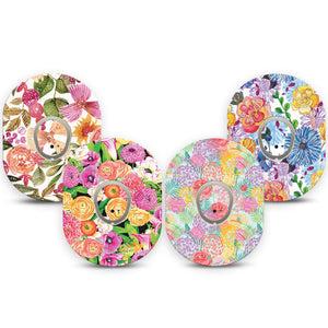 ExpressionMed Bloom Pop Dexcom G7 and Dexcom Stelo Glucose Biosensor System, tape and sticker  Bright bouquet Decorative Decal for CGM