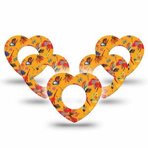 ExpressionMed Buzzing Wings Freestyle Libre 2 and Libre 2 Plus Heart Shape Tape, Abbott Lingo,  5-Pack Tape Vibrant Wings, Adhesive Patch CGM Design