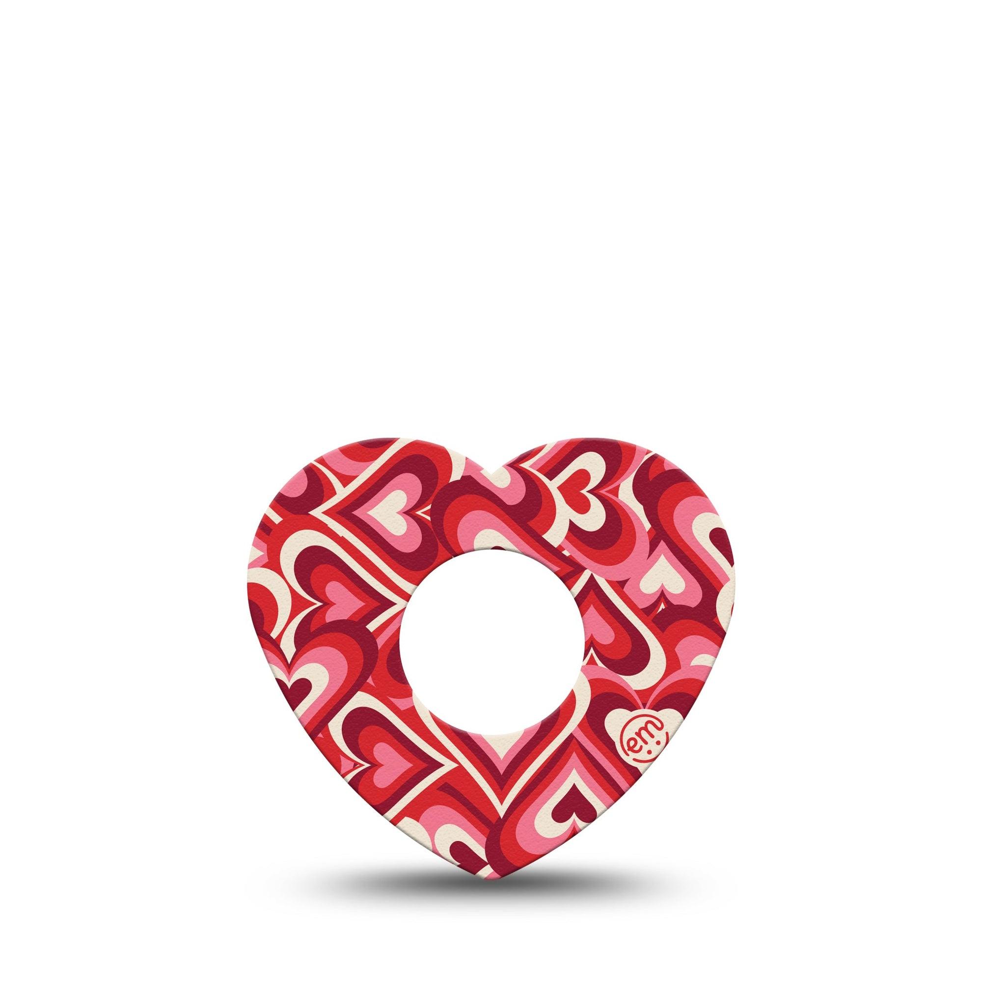 ExpressionMed Valentine Hearts Infusion Set Heart Shape Tape 5-Pack Tape Love Red Hearts, Adhesive Tape Continuous Glucose Monitor Design