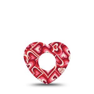 ExpressionMed Valentine Hearts Infusion Set Heart Shape Tape 5-Pack Tape Love Red Hearts, Adhesive Tape Continuous Glucose Monitor Design