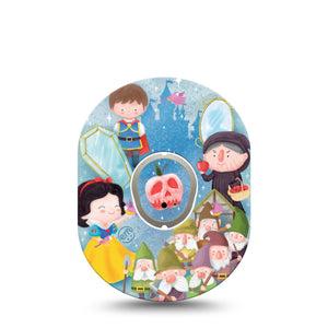 ExpressionMed Snow White Dexcom G7 Tape, Dexcom Stelo Glucose Biosensor System, Single Tape and Single Sticker Snow White Characters, Overlay Tape CGM Design