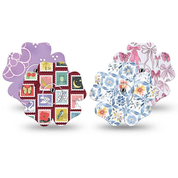 ExpressionMed Darling Details Freestyle Libre 3 and Libre 3 Plus Flower, 4-Pack Tape and 4-Pack Sticker, Girly icons Accessories for CGM