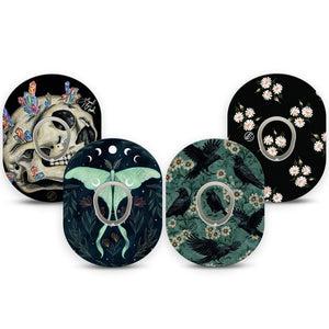 ExpressionMed Gothic Wilderness Dexcom G7 and Dexcom Stelo Glucose Biosensor System, tape and sticker  gothic crow floral design Decorative Decal for CGM