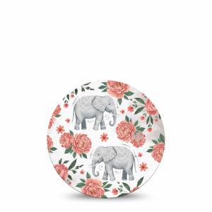 ExpressionMed Sweet Elephants Freestyle Libre, Libre 2 Plus, and Abbott Lingo OverPatch, Single Tape cute elephant pattern Fixing Ring Tape for Continuous Glucose Monitor