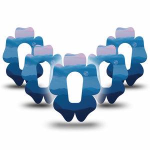 ExpressionMed Watercolor Skies Dexcom G6 Flower Shape Tape 5-Pack Tape Sky Art, Adhesive Patch Continuous Glucose Monitor Design