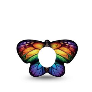 ExpressionMed Rainbow Butterfly Dexcom G7 Butterfly Shape Tape, Dexcom Stelo Glucose Biosensor System,  Single Tape Rainbow Colorful Monarch, Adhesive Tape CGM Design