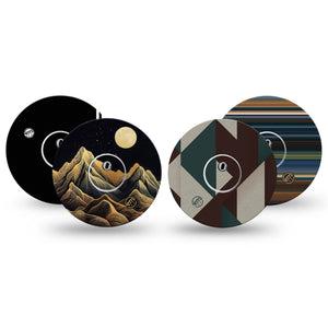 ExpressionMed Active Black Freestyle Libre 3 and Libre 3 Plus, tape and sticker  Dark and muted patterns Fixing Ring Tape for Continuous Glucose Monitor