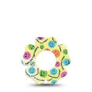 ExpressionMed Smiley  Freestyle Libre 2 Flower Shape Tape, Abbott Lingo,  Single Tape Restless Sea Fixing Ring Tape CGM Design