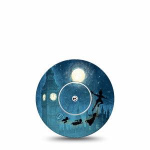 ExpressionMed Starlight Flyers Freestyle Libre, Libre 2 Plus, and Abbott Lingo, Single Tape and Single Sticker london night skyline Overlay Patch for CGM