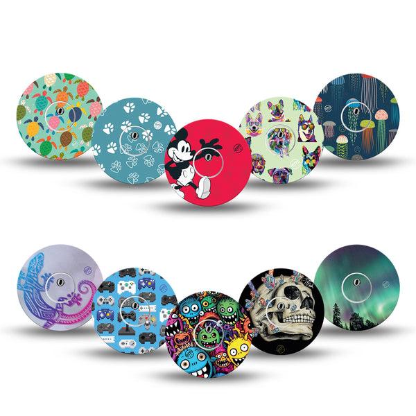 ExpressionMed Boys Holiday Gift Set Freestyle Libre 3 and Libre 3 Plus, 10-Pack Tape and 10-Pack Sticker, Cool Creatures & Fantasy Elements Accessories for Continuous Glucose Monitor