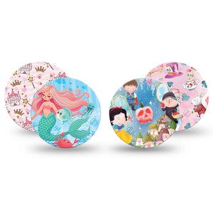 ExpressionMed Enchanted Kingdom Variety Pack Freestyle Libre 3 and Libre 3 Plus Overpatch, 4-Pack Tape Variety Magical Characters and Kingdoms, Adhesive Patch CGM Design