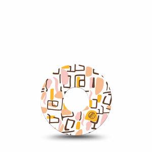 ExpressionMed Squiggles Freestyle Libre 3 and Libre 3 Plus Tape, Single Tape Summer Pastel Geometrics, Adhesive Tape Continuous Glucose Monitor Design