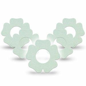 ExpressionMed Mint Green Freestyle Libre 2 and Libre 2 Plus Flower Shape Tape, Abbott Lingo, 5-Pack Tape Bright Green Color, Plaster CGM Design