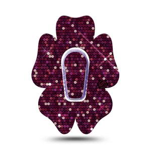 ExpressionMed Pink Sequins Dexcom G6 Flower Shape Tape Single Tape & Single Sticker Sequin Shine, Adhesive Patch Continuous Glucose Monitor Design