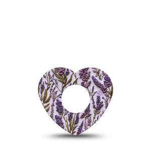 ExpressionMed Stitched Bloom Infusion Heart, 5-Pack Lavender embroidery Overlay Patch For Insulin Pump