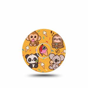 ExpressionMed Ice Cream Buddies Freestyle Libre 3 and Libre 3 Plus Tape, Single Tape and Single Sticker Baby Animals, Adhesive Tape Continuous Glucose Monitor Design