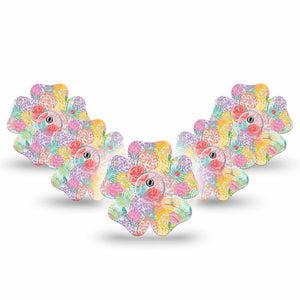 ExpressionMed Spring Flowers Freestyle Libre 3 and Libre 3 Plus Flower, 5-Pack Tape and 5-Pack Sticker Spring bouquet Waterproof Plaster for Continuous Glucose Monitor