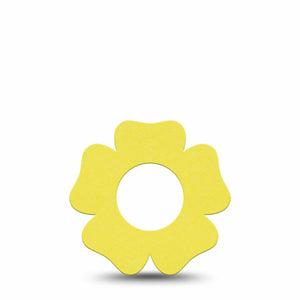 ExpressionMed Butter Yellow Freestyle Libre 2 and Libre 2 Plus Flower Shape Tape, Abbott Lingo, Single Tape Toned Down Yellow Tone Plaster CGM Design