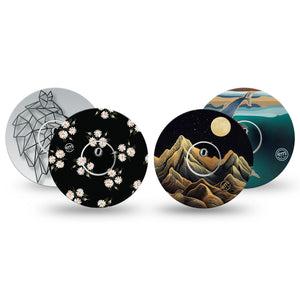 ExpressionMed Wild & Wonder Variety Pack Freestyle Libre 3 and Libre 3 Plus Tape, 4-Pack Tape and 4-Pack Sticker Variety, Land and Sea, Adhesive Tape Continuous Glucose Monitor Design