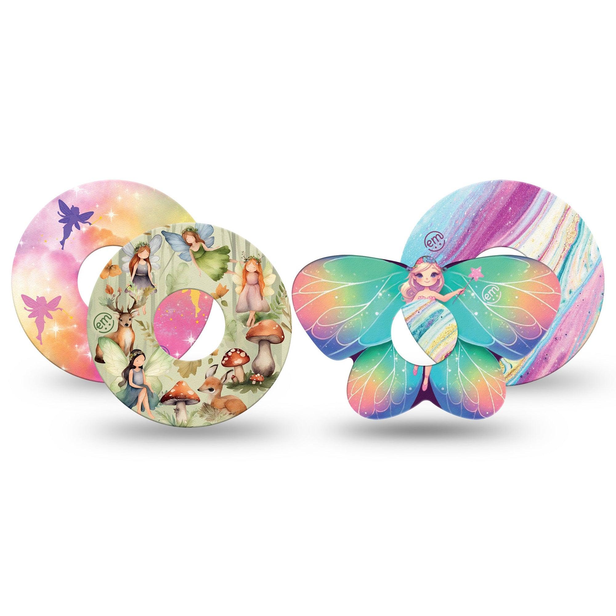 ExpressionMed Pixie Fairy Variety Pack Freestyle Libre 3 and Libre 3 Plus Tape 4-Pack Tape Variety Mystical Pixie Themed, Adhesive Tape Continuous Glucose Monitor Design