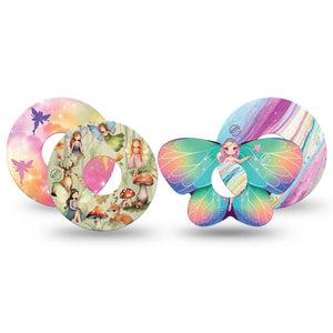 ExpressionMed Pixie Fairy Variety Pack Freestyle Libre 3 and Libre 3 Plus Tape 4-Pack Tape Variety Mystical Pixie Themed, Adhesive Tape Continuous Glucose Monitor Design