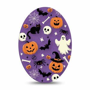 ExpressionMed Happy Halloween Medtronic Guardian Enlite Universal Oval Single Classic Halloween Theme Plaster Continuous Glucose Monitor Design