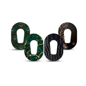 ExpressionMed Velvet Royale Variety Pack Dexcom G6 Mini Tape, 4-Pack Tape Variety Edgy Fabric Elements, Adhesive Tape CGM Design